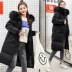 Chống mùa khuyến mãi mùa đông áo mới của phụ nữ cổ áo lông thú lớn phần dài Hàn Quốc phiên bản của mỏng dày sinh viên xuống áo khoác bông thủy triều áo phao lót lông cừu nữ Bông