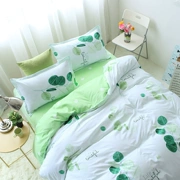 dệt nordic giường ngủ ở một gia đình bốn mền áp dụng tấm che ba mảnh ký túc xá sinh viên 1.2m - Bộ đồ giường bốn mảnh