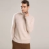 Mùa thu và mùa đông nam mới áo len cashmere cao ve áo màu rắn đoạn ngắn áo len dày áo len cơ sở áo len - Áo len Cashmere