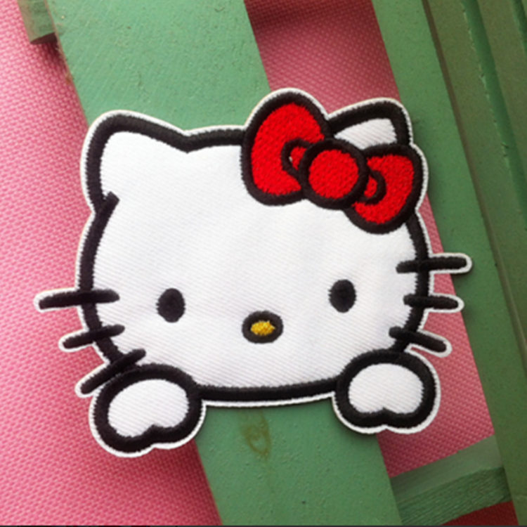 hello kitty猫头 个性衣服补丁女孩童装 贴花 diy熨烫针锋布贴