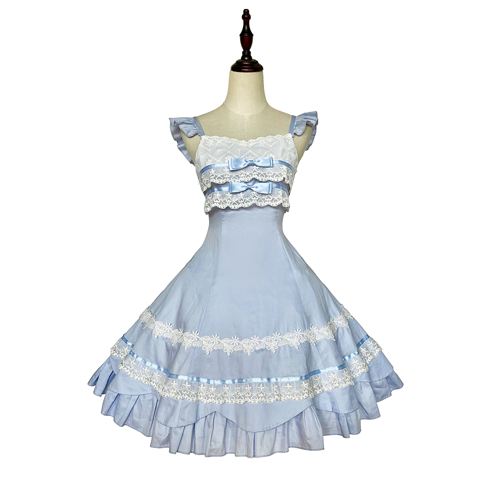 Gray Blue【 Three regiments Balance 】 Magic tea party lolita original Bonnie Six tablets Cut female daily JSK Balance page