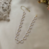 Tide, плетеное ожерелье из жемчуга, небольшой дизайнерский чокер, цепочка до ключиц, тренд сезона, популярно в интернете, простой и элегантный дизайн