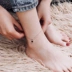 Hàn quốc rose gold hai mặt titanium thép vòng chân sinh viên Hàn Quốc Sen nữ hoang dã đơn giản sexy retro chuỗi chân hipster lắc chân bạch kim Vòng chân