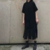 Trung Sơn trang phục nữ tối màu đen quần áo phụ nữ áo nút áo sườn xám Nhật Bản Yamamoto gió mùa hè áo đen mùa thu - Áo sơ mi