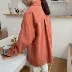 Mùa xuân 2019 phiên bản Hàn Quốc mới của thiết kế dài tay hoang dã hoang dã của áo sơ mi nữ nhỏ áo khoác bình thường - Cộng với kích thước quần áo áo khoác bò nữ Cộng với kích thước quần áo