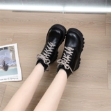 Martens, демисезонные короткие сапоги в английском стиле, из натуральной кожи, коллекция 2023, в британском стиле, мягкая подошва, подходят для подростков, большой размер