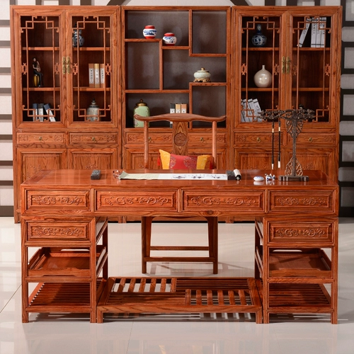 Столковый стол с твердым древесином офисной стойки традиционной китайской медицины, антикварная писательская стола президент компьютер босс Da Bantai Callicraphy Desk