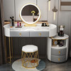 ZL round ash pump 120cm table +hollow cabinet -Led mirror +golden bird nest stool