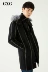 Áo khoác dạ nam dài vừa vặn màu đen của GXG # 64126508 áo cardigan nam Áo len