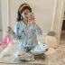 Bộ đồ ngủ mùa xuân và mùa thu của phụ nữ cotton dài tay trung niên phù hợp với áo len cotton trung niên mẹ XL bộ pijama Bộ Pajama