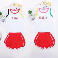 Một gia đình quần áo trẻ em mới ra mắt bộ đồ cotton chị em gái 1D43 không vận chuyển - Khác quan ao tre em