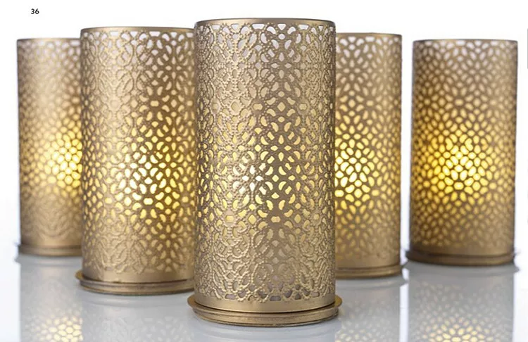 [Германские Duni [отель рождество банкета металлический золотой подсвечник candle holder]