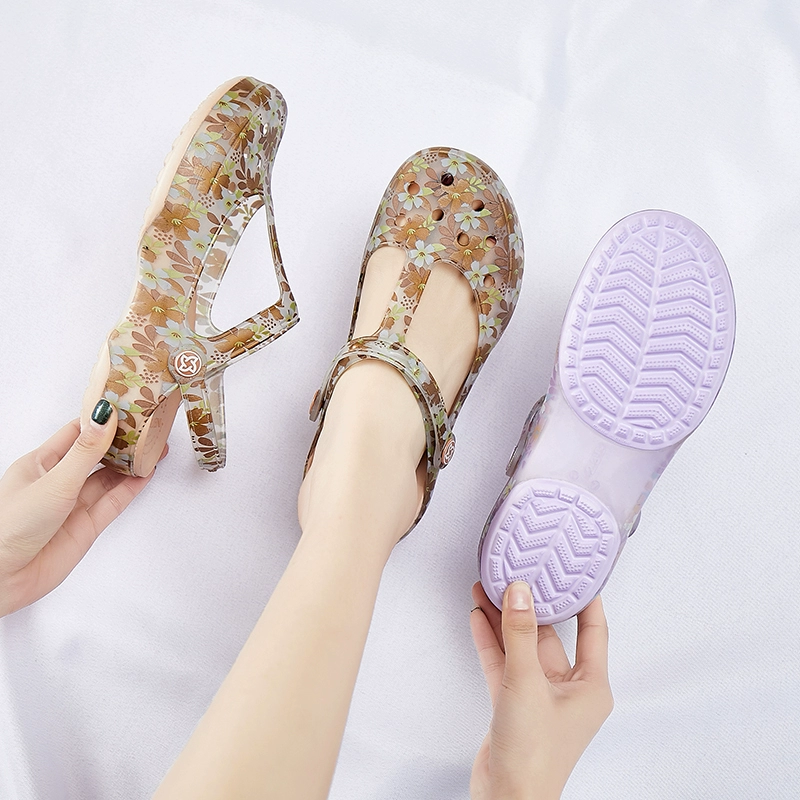 Giày lỗ VEBLEN của phụ nữ mùa hè giày đi biển chống trượt đế dày dép và dép đi trong nhà bên ngoài mặc trong sinh viên thủy triều Phiên bản mới của Hàn Quốc 