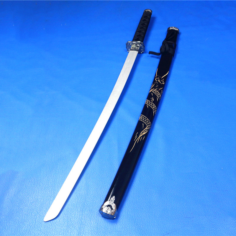Dragon Carving Wooden Knife - Black - 104Cm LongBushi blade Wooden sword Japan wood cutter jk stick Photo Props knife cos Toys Sheath Juhe Road drawing hit long Tang Dynasty transverse