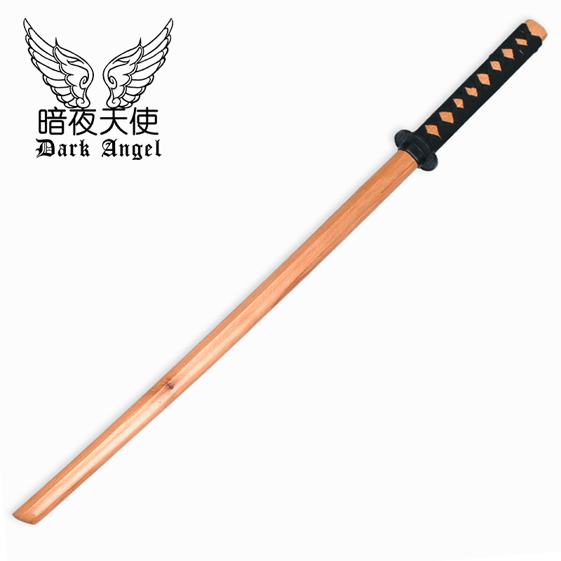 Log Color Stick Knife - 100Cm + Knife BagBushi blade Wooden sword Japan wood cutter jk stick Photo Props knife cos Toys Sheath Juhe Road drawing hit long Tang Dynasty transverse