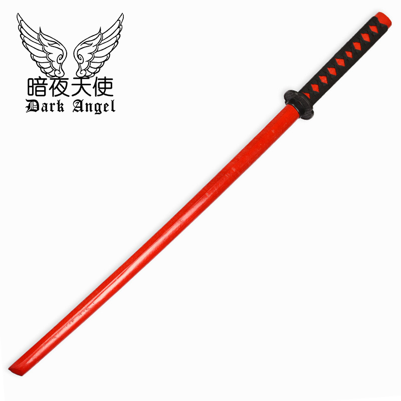 Wine Red Stick Knife - 100Cm Long (Without Scabbard)Bushi blade Wooden sword Japan wood cutter jk stick Photo Props knife cos Toys Sheath Juhe Road drawing hit long Tang Dynasty transverse