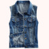 2018 mùa xuân mới ngắn denim vest của phụ nữ kích thước lớn lỗ thời trang hoang dã mỏng giảm béo vest áo khoác vest nữ hàn quốc Áo vest