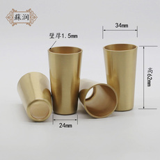 Декоративное оформление столов и стульев 北欧家具纯铜脚套胡桃木实木黄铜桌脚餐桌椅子柜子圆锥形全铜脚套