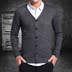 V-cổ cardigan áo len nam áo len cashmere áo len dài tay Hàn Quốc áo giản dị hoang dã kích thước lớn áo len mỏng Áo len Cashmere