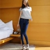 Mùa xuân và mùa thu 2016 phiên bản mới của Hàn Quốc của phụ nữ quần lọt khe chân thon dài Quần bút chì quần jeans hoang dã Quần dài nữ quan jean nu Quần jean