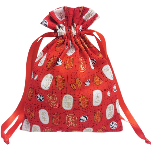 Тканевый мешок, браслет, ювелирное украшение, праздничнная сумка для ювелирных украшений, красный мешочек, из хлопка и льна, подарок на день рождения