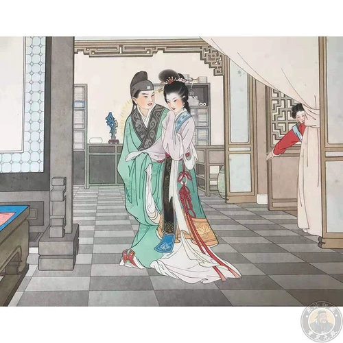 16 Открыть подлинное Liu Xueqiang раскраски Wang Shuhui's Painting's West Chamber Classic 128 Рисунок 256 Страница Страницы Один текст