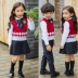 Áo vest kiểu Anh phù hợp với đồng phục tiểu học áo len mới đặt mẫu giáo phục vụ lớp - Đồng phục trường học / tùy chỉnh thực hiện