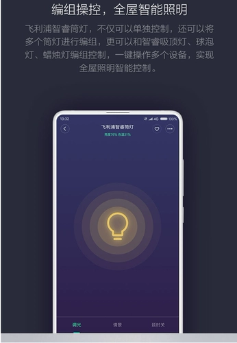 Xiaomi Smart Dip Light Philips Zhirui Pall Light Cooking Тепленая версия Wi -Fi Дистанционное управление встроено
