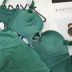 Starry Half Cup Retro Green LB Băng Palm In áo ngực Làm dày ngực nhỏ Tập hợp đồ lót không dây - Bộ đồ lót