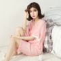 Mùa hè phần mỏng bông gạc nữ đồ ngủ đôi gạc ngắn tay quần dễ thương Hàn Quốc phiên bản của các dịch vụ nhà đơn giản phù hợp với đồ bộ mặc nhà pijama