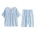 Mùa hè đồ ngủ nữ ngắn tay cotton lụa đồ ngủ cotton phần mỏng lỏng nhân tạo cotton dịch vụ nhà có thể được đeo bên ngoài phù hợp với Giống cái