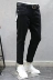 G-DIAN quần jeans cạp cao co giãn Quần jeans skinny bê Phiên bản lưới mỏng chân đen S733