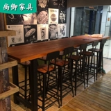 American Loft Loft Solid Wood Restaurant Bar Table High -Footed Bar Table Железный бар стол