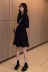 Phụ nữ mùa thu 2018 phiên bản Hàn Quốc mới của con lắc điểm sóng hoang dã xếp li tình yêu đầu tiên retro dài tay áo dài váy đầm