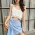 Mùa hè 2018 mới retro Hồng Kông hương vị chic ngắn nhỏ sling gió quốc gia là mỏng đáy áo len vest triều