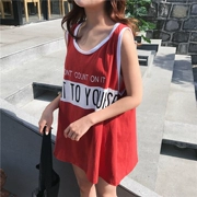 Cô gái mát mẻ quần áo mùa hè 2018 mới net màu đỏ với áo sơ mi hong kong hương vị retro lỏng yếm trong thủy triều