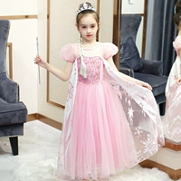 Розовая мини-юбка, наряд маленькой принцессы, платье, юбка на девочку, короткий рукав, «Холодное сердце», детская одежда