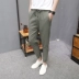 Quần nam cotton và linen quần âu nam Hàn Quốc phiên bản của mỏng mỏng phần linen chín quần băng lụa chân quần siêu mỏng mùa hè quần jean nam cao cấp Crop Jeans