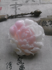 Украшения на шею 已结缘欣赏独山玉芙蓉红粉色牡丹花开富贵天然玉石花件玉石吊坠