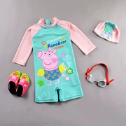 Áo tắm cho trẻ em Lợn Cô bé dễ thương Kem chống nắng Công chúa dễ thương Set Xiêm Bé gái Áo tắm 2-3 tuổi - Bộ đồ bơi của Kid