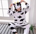 Winter flannel đôi nam nữ dài tay khủng long mèo động vật phim hoạt hình một bộ đồ ngủ nữ mùa thu quỷ dịch vụ nội y cao cấp Cặp đôi