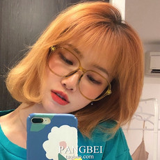 Оправа для очков 圆脸显瘦tr90倪妮同款黄绿色框眼镜雨何网红同款墨镜ins大框架女