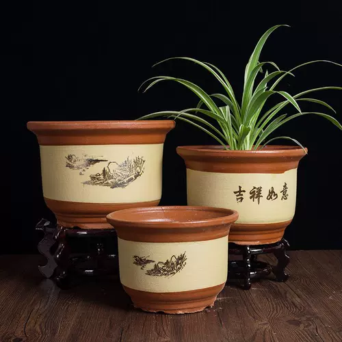 Керамический очень большой цветочный горшок, глина, орхидея