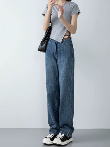 Джинсы, летние ретро штаны, высокая талия, подходит для подростков, коллекция 2023, по фигуре, свободный крой