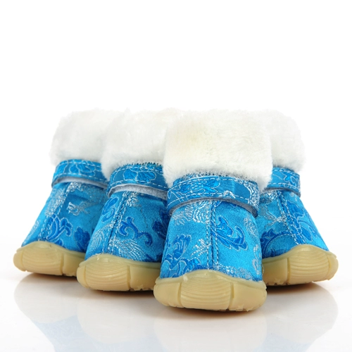 Обувь для домашних животных осень и зимние утолщенные собачьи туфли плюшевая багаж