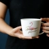 Blue Lotus Flamingo Phnom Penh Cup Mug Bone Bone Ceramic Oatmeal Cup Breakfast Breakfast Cup Creative Ins Dung lượng lớn