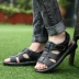 Dép nam 2019 mới mùa hè da kinh doanh giày thường nam Giày ông già đi biển mềm đế đất - Sandal Sandal