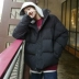 Mũ có thể tháo rời mùa đông retro dày ấm dịch vụ bánh mì xu hướng nam Phiên bản Hàn Quốc của áo khoác nam cotton lỏng Bông