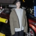 Mũ có thể tháo rời mùa đông retro dày ấm dịch vụ bánh mì xu hướng nam Phiên bản Hàn Quốc của áo khoác nam cotton lỏng áo khoác len nam Bông