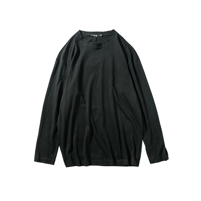 2018 mùa xuân mới cotton vòng cổ hoang dã dài tay T-Shirt nam xu hướng Hàn Quốc phiên bản của thoải mái đáy áo loose quần áo áo polo Áo phông dài